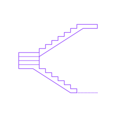 Buildings Stairs Types U Shaped Straight Stairs Outline Svg File, Free Vectors File